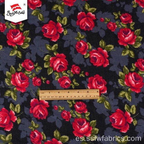 Moda rayón spandex tela de poliéster estampada de lurex floral